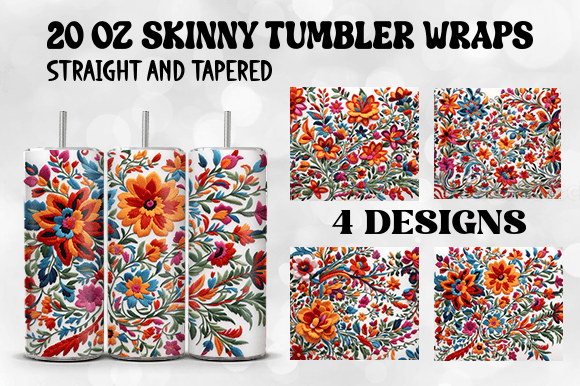 3D Mexican Embroidery Tumbler Wrap Review