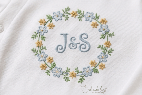 Charming Baby Monogram Frame Embroidery Designs
