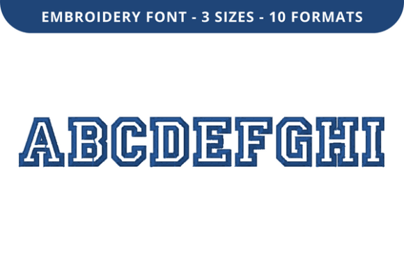 College Outline Font a to I: A Perfect Back to School Embroidery
