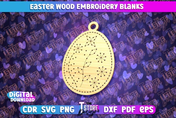 Easter Wood Embroidery Blank for Apparel