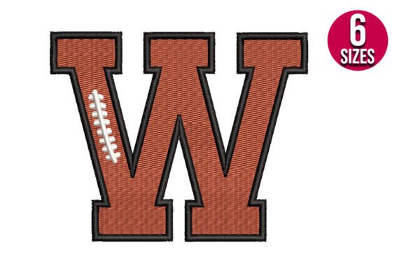 Football Font Alphabet Letter W: A Sporty Embroidery Choice