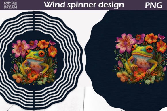 Frog Embroidery Wind Spinner: A Charming Addition