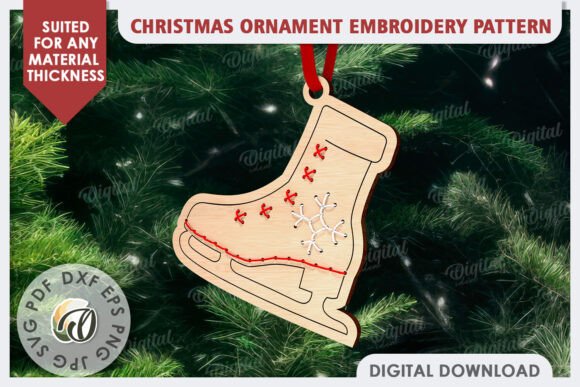 Ornament Embroidery Pattern for Festive Designs
