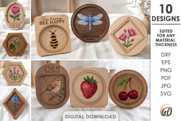 Wooden Embroidery Templates for Laser Cut